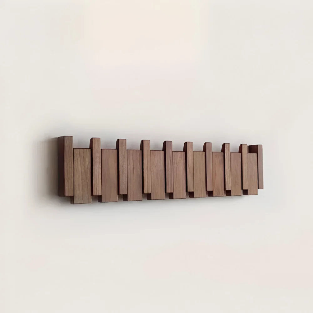 Wall Hook Wooden Rack Folding Piano Style Hanging Organizer