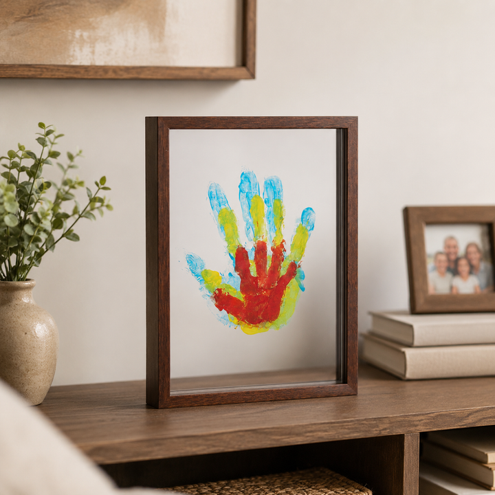 Wooden Frame Keepsake Family Handprint Display