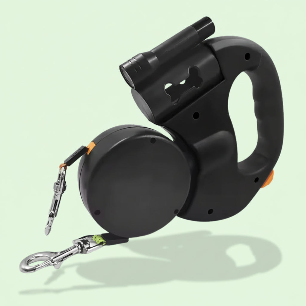 Dog Leash Dual Retractable Tangle Free Walking Lead Two Dogs
