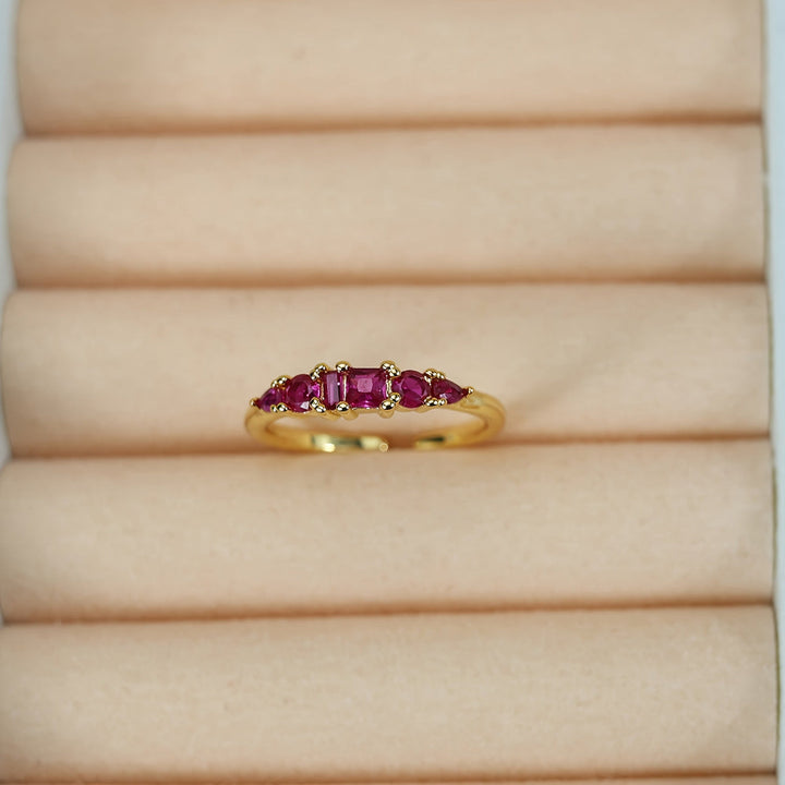 Mothers Day Gold Ring Set Stackable Rhinestone Boho Rings