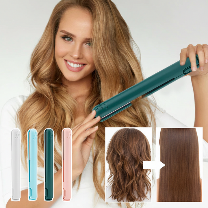 Hair Straightener Cordless Mini Curling Iron Portable Ceramic Styler