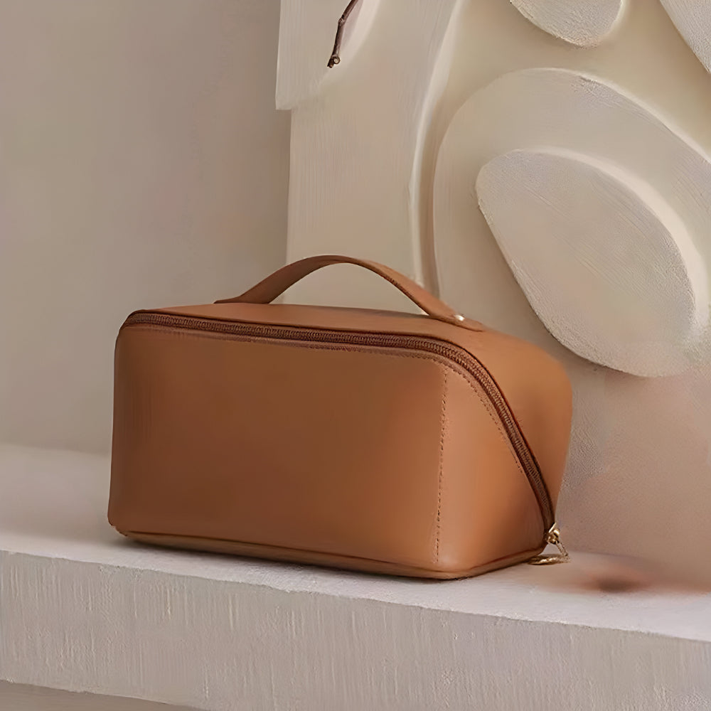 Makeup Bag Travel Organizer PU Shell Cosmetic Case Large Capacity