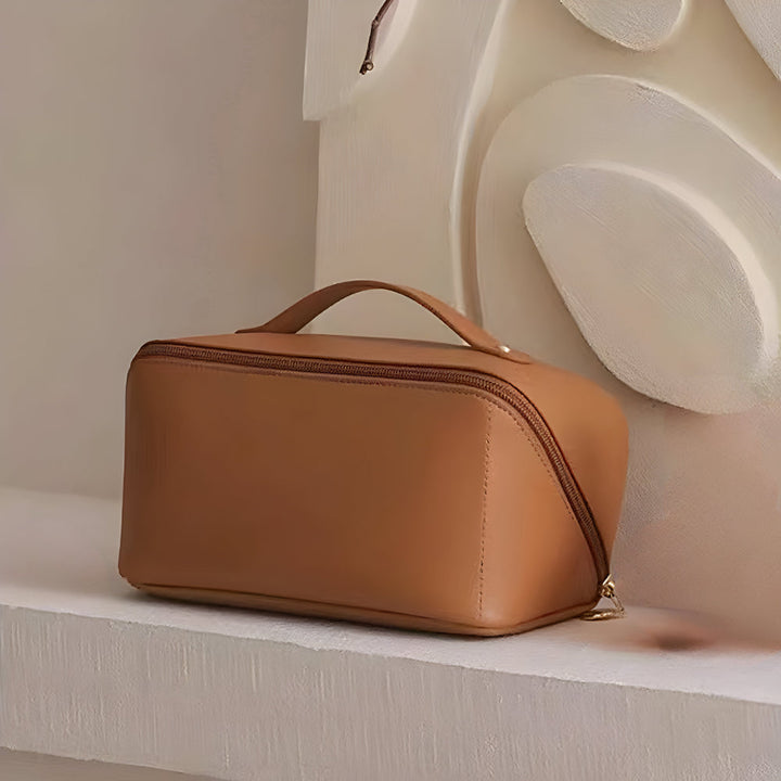 Makeup Bag Travel Organizer PU Shell Cosmetic Case Large Capacity