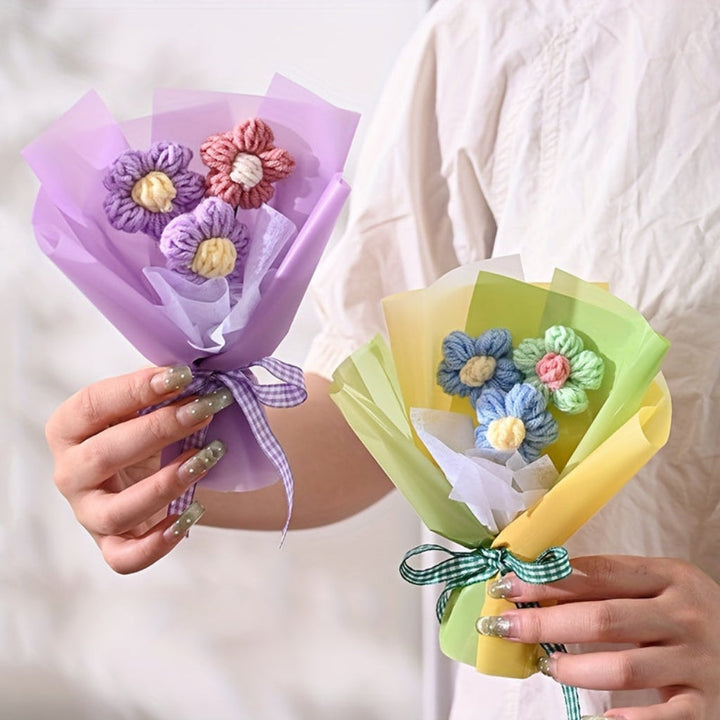 Flower Bouquet Mothers Day Gift Handmade Style Mini Wrapped Decoration