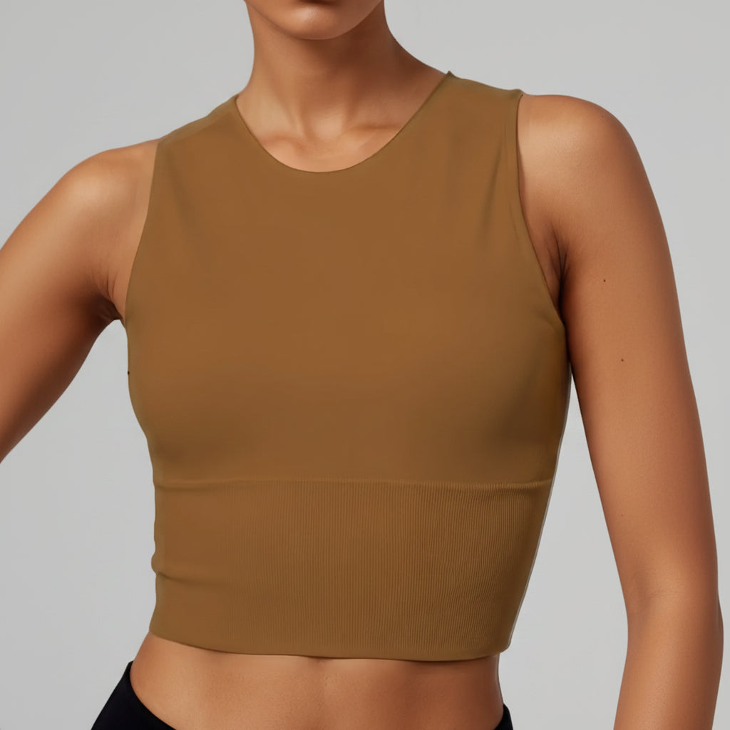 Womens Pickleball Crop Tank High Stretch Athletic Top