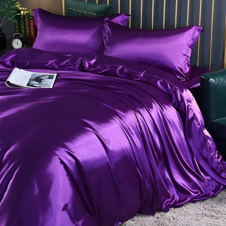 Antibacterial Silk Bedding Set Breathable Duvet Cover
