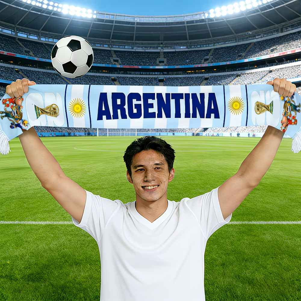 Argentina Flag World Cup Soccer Scarf Fan Apparel Sports