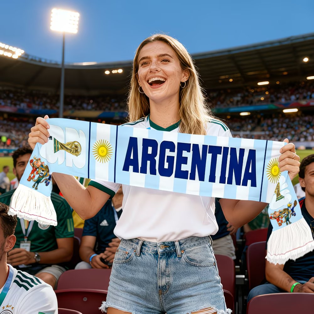 Argentina Flag World Cup Soccer Scarf Fan Apparel Sports