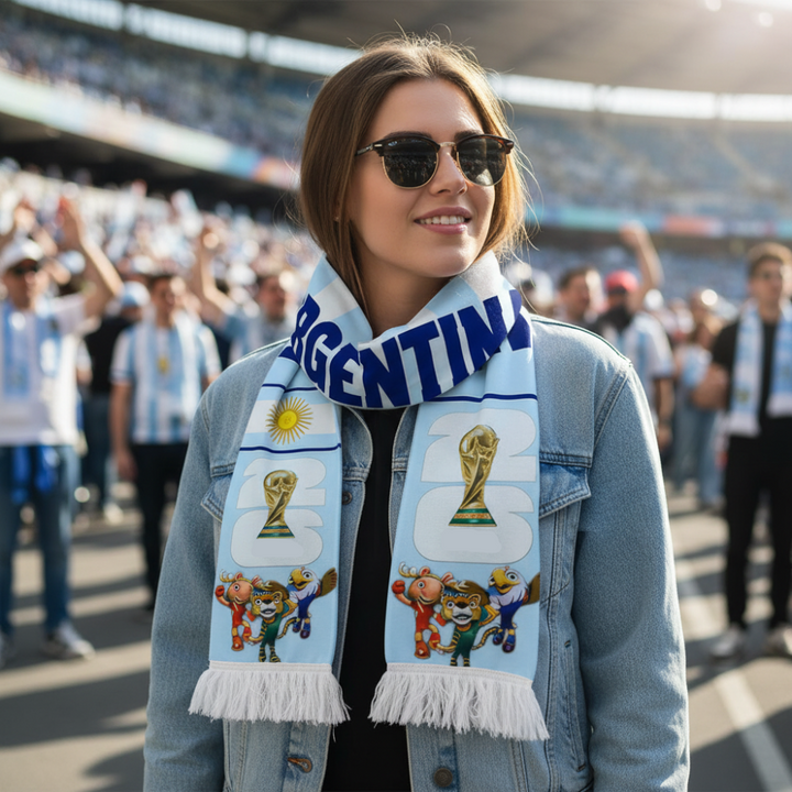 Argentina Flag World Cup Soccer Scarf Fan Apparel Sports