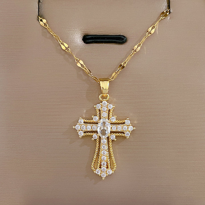 Necklace Cross Pendant Gold Mothers Day Gift Jewellery