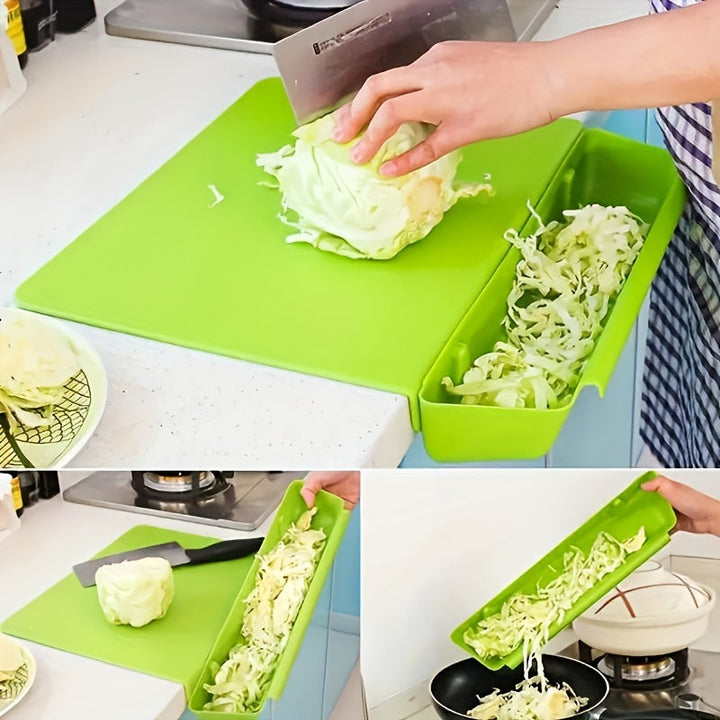 2-in-1 Chopping Board with Storage Box | Portable Kitchen Cutting Board &amp; Food Holder