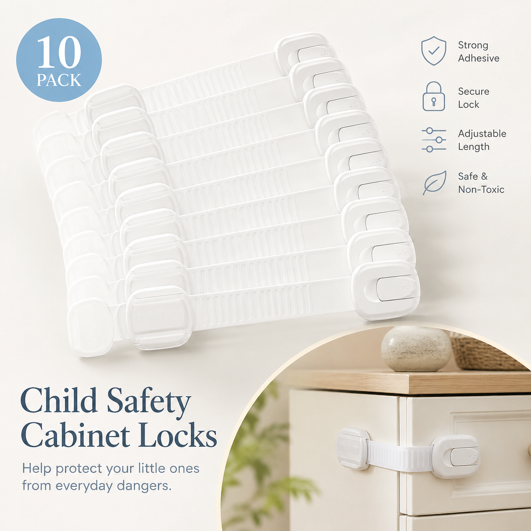 Baby Proof Cabinet Locks Child Safety Adhesive Straps