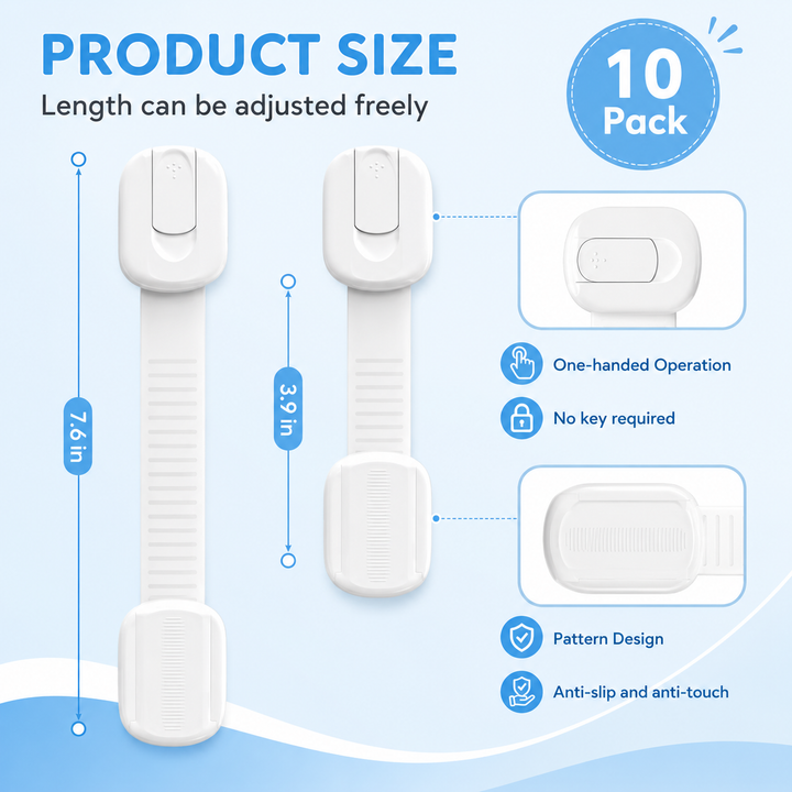 Baby Proof Cabinet Locks Child Safety Adhesive Straps