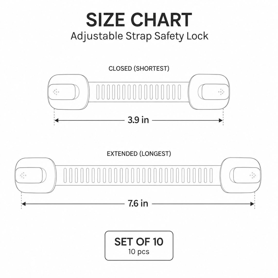 Baby Proof Cabinet Locks Child Safety Adhesive Straps