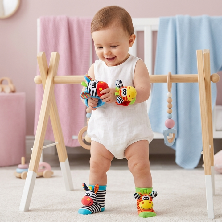 Baby Sensory Socks Bracelet Developmental Playtime Fun