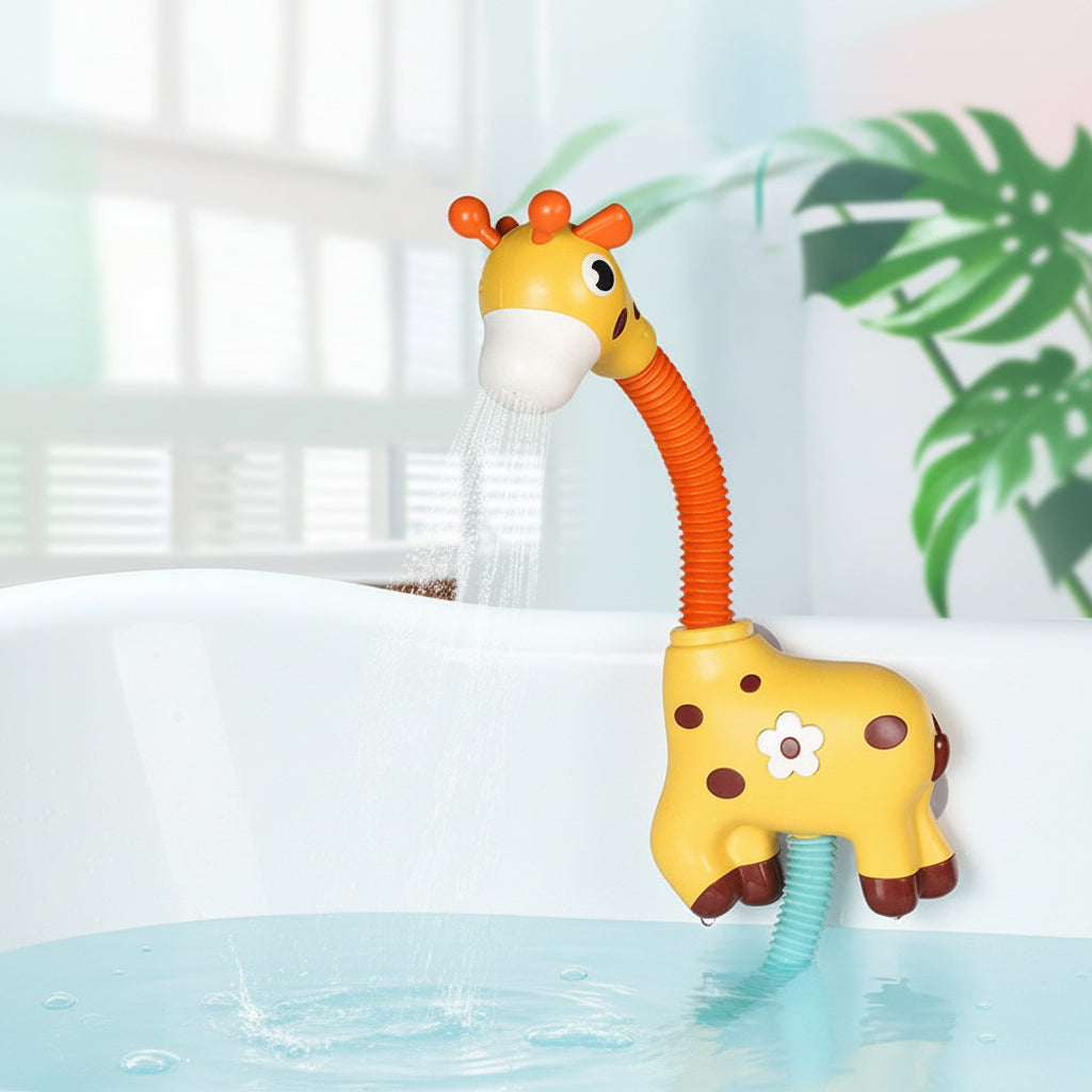 Bath Toy Water Spraying Giraffe Interactive Fun Soft Edges