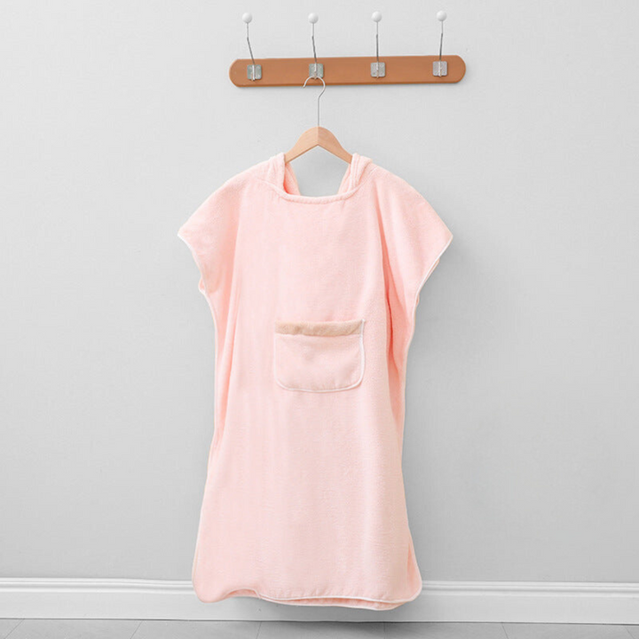 Bathrobe Poncho Hooded Pocket Design