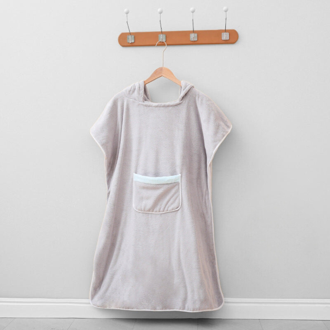 Bathrobe Poncho Hooded Pocket Design