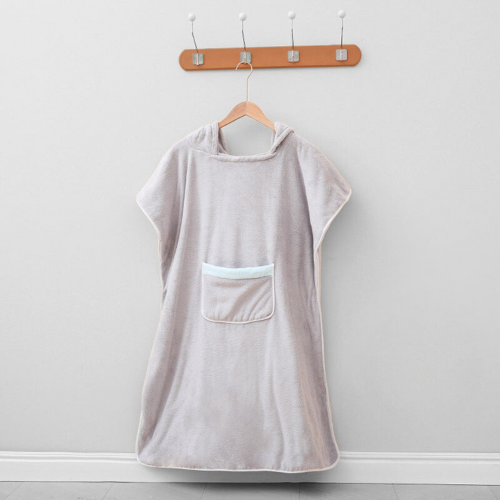 Bathrobe Poncho Hooded Pocket Design