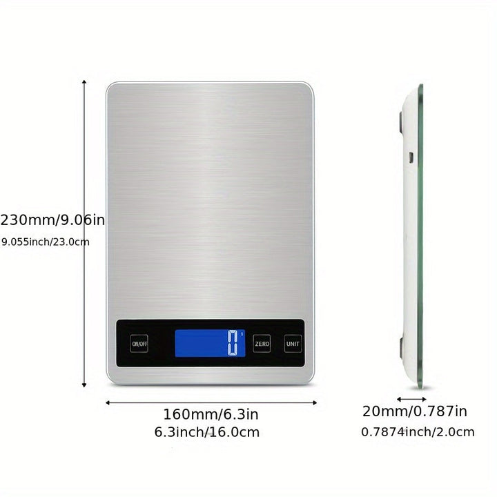 15kg Digital Kitchen Scale | USB Rechargeable Precision Food Weighing Scale