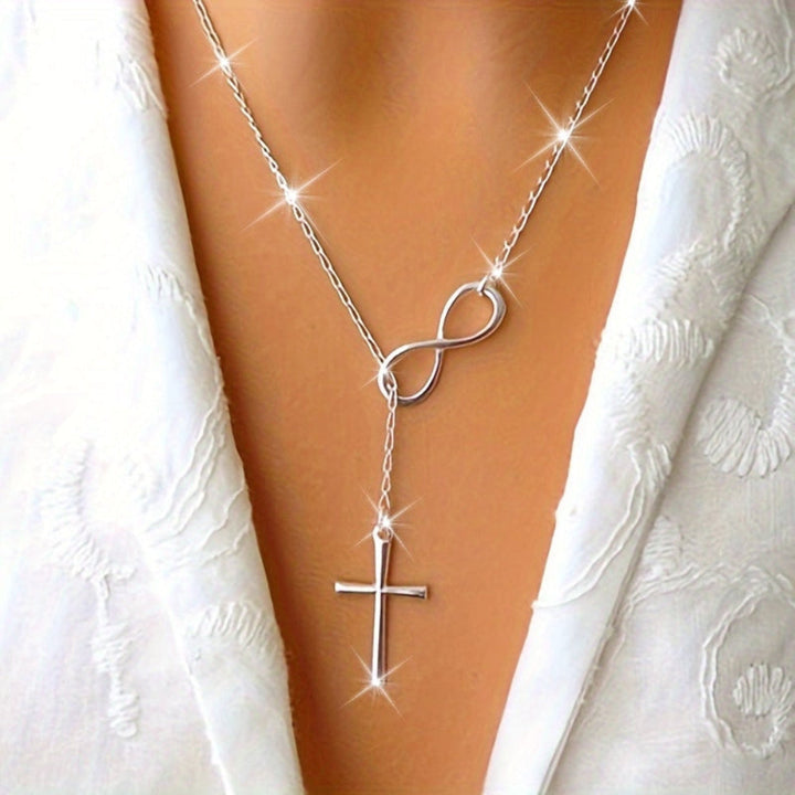 Necklace Cross Pendant Silver Vintage Mothers Day Gift