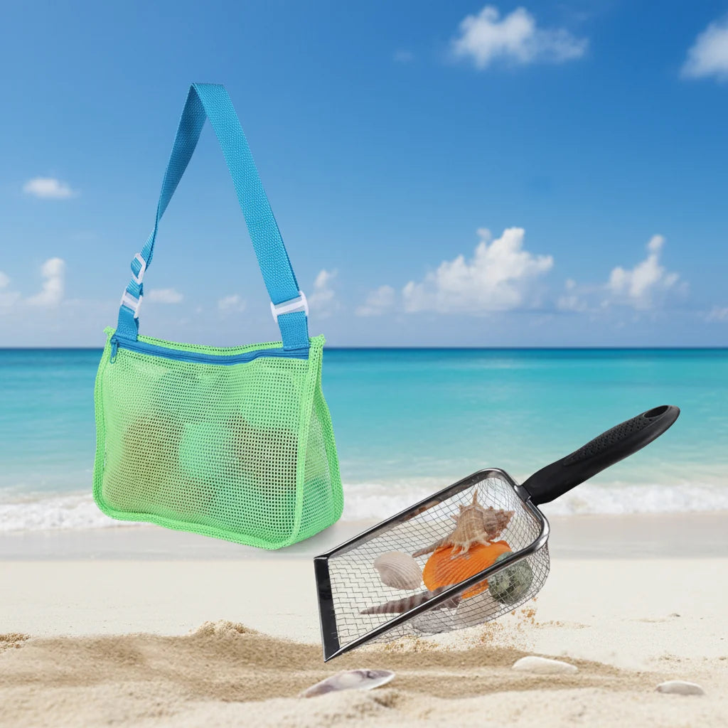 Beach Toy Kids Sand Sifter Shell Collector Shovel