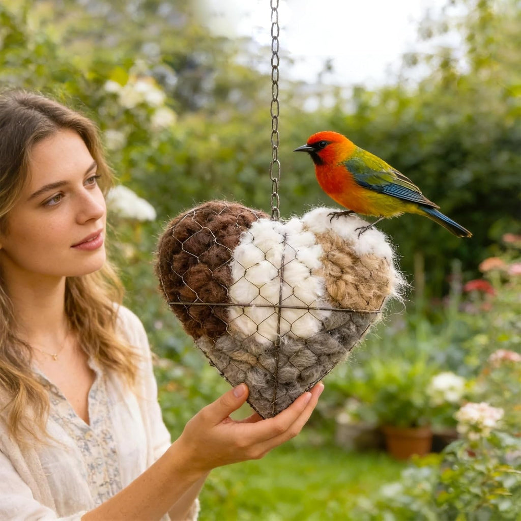 Bird Nesting Material Heart Shape Natural Habitat