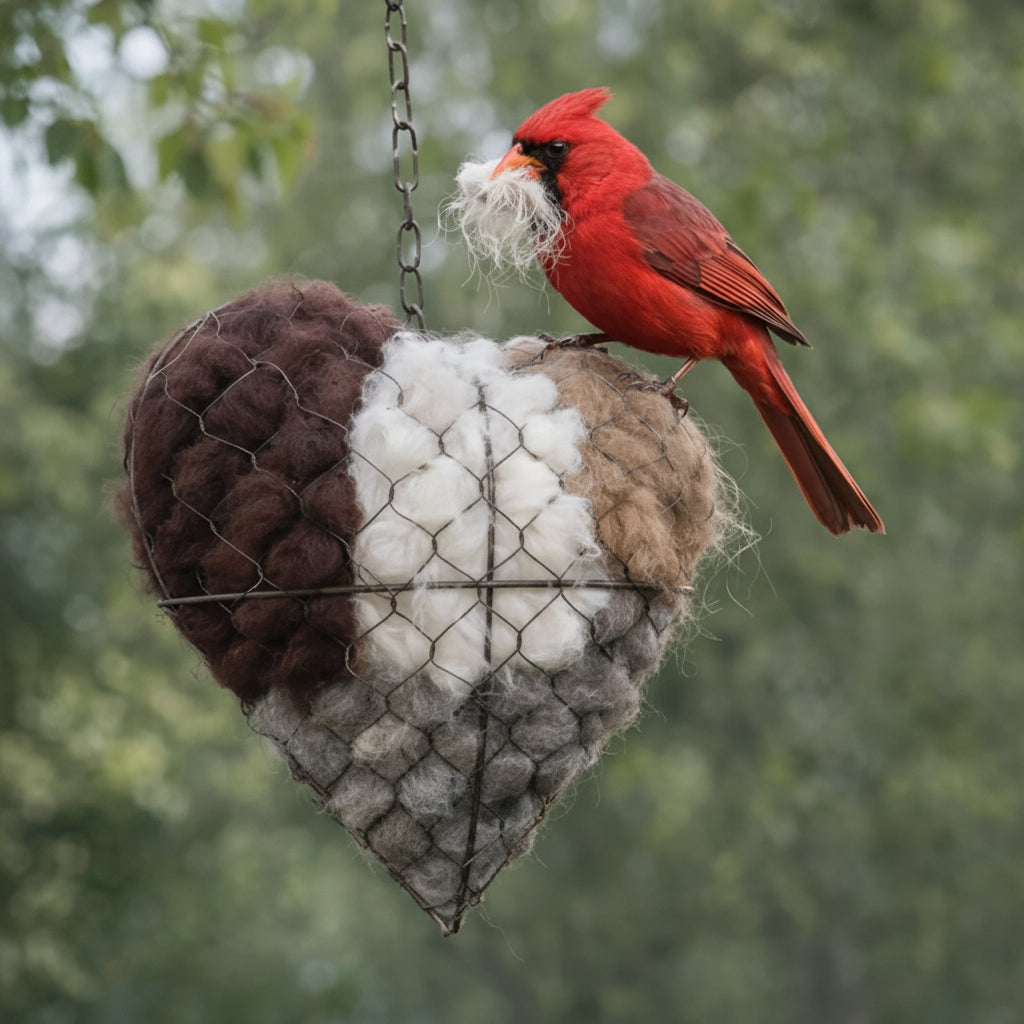 Bird Nesting Material Heart Shape Natural Habitat