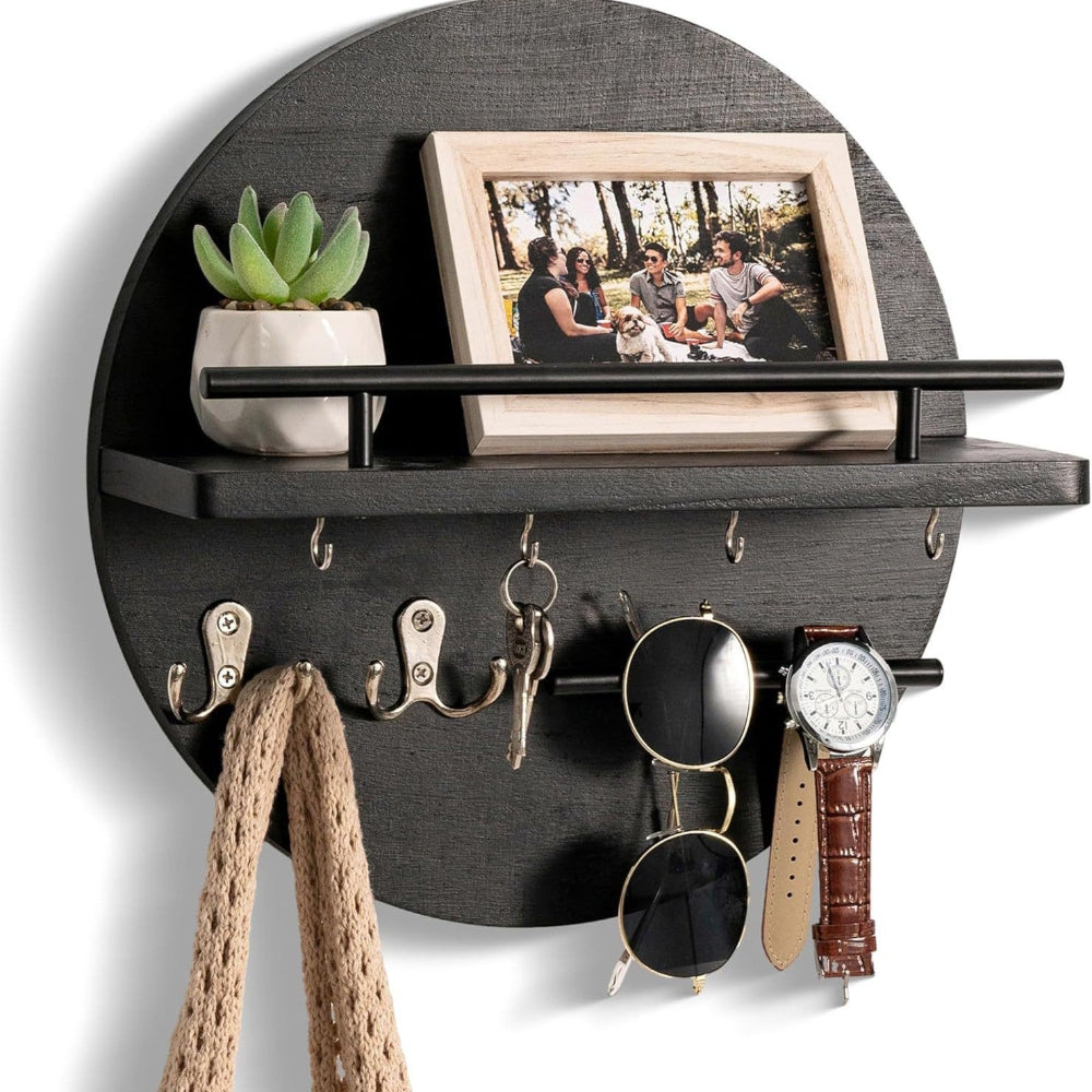 Round Wooden Key Holder | Stylish &amp; Eco-Friendly Wall Organiser