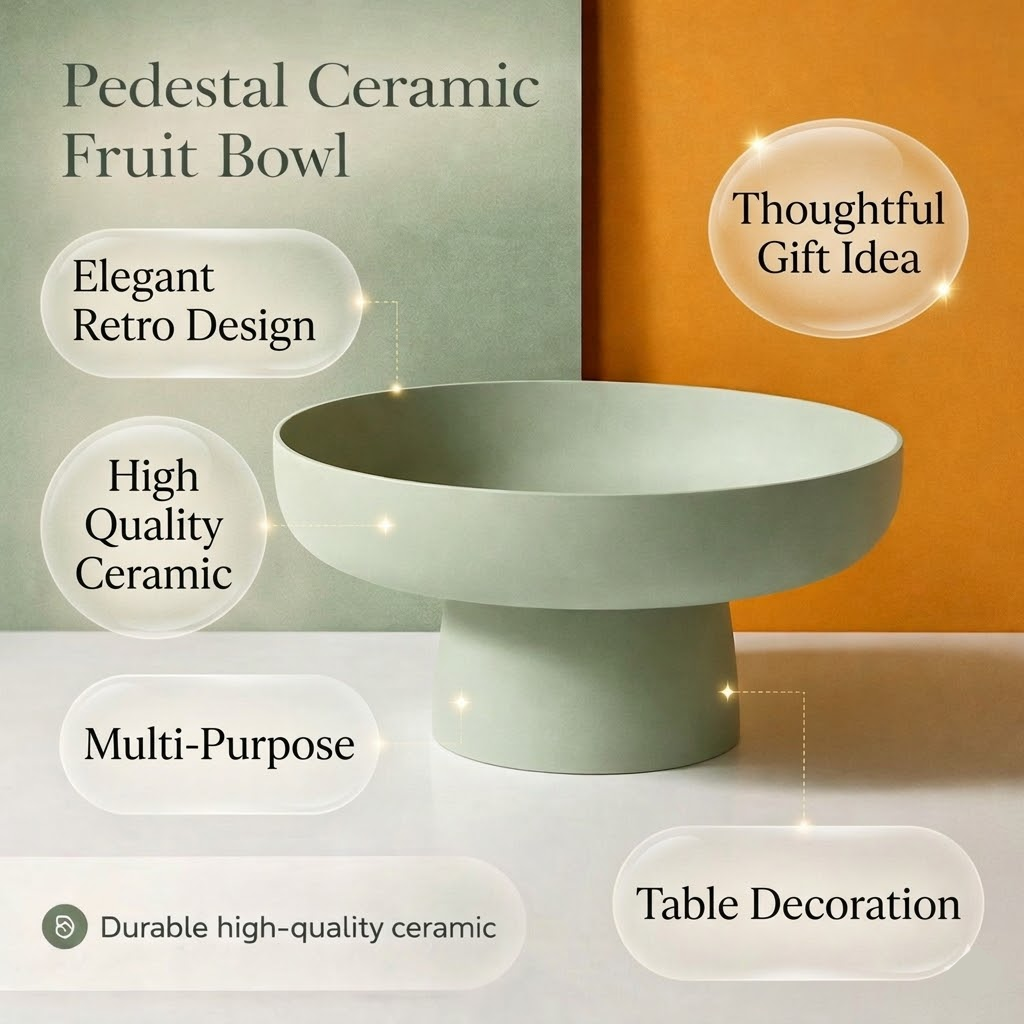 Fruit Bowl Ceramic Decorative Kitchen Counter Storage Bowl