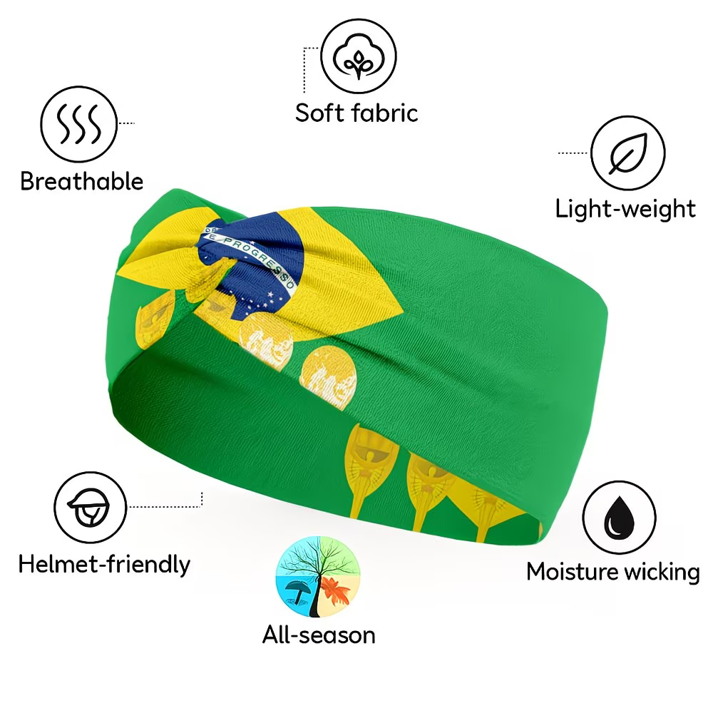 Brazil Flag World Cup Headband Gaiter Face Cover