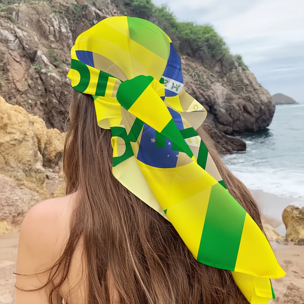 Brazil Flag Beach Towel Square Fan Blanket Travel