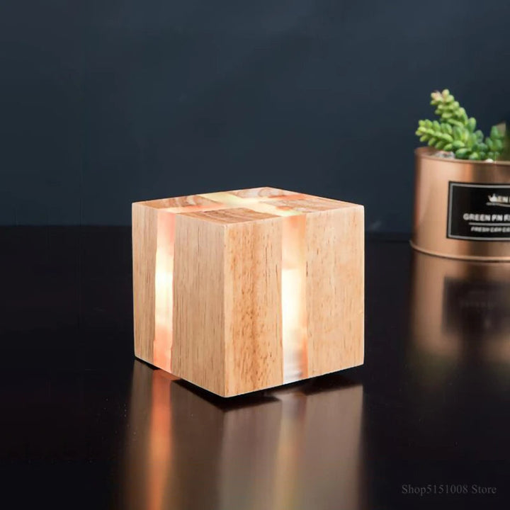 WoodAura Wall Light | Hand-Carved Solid Wood Resin Design