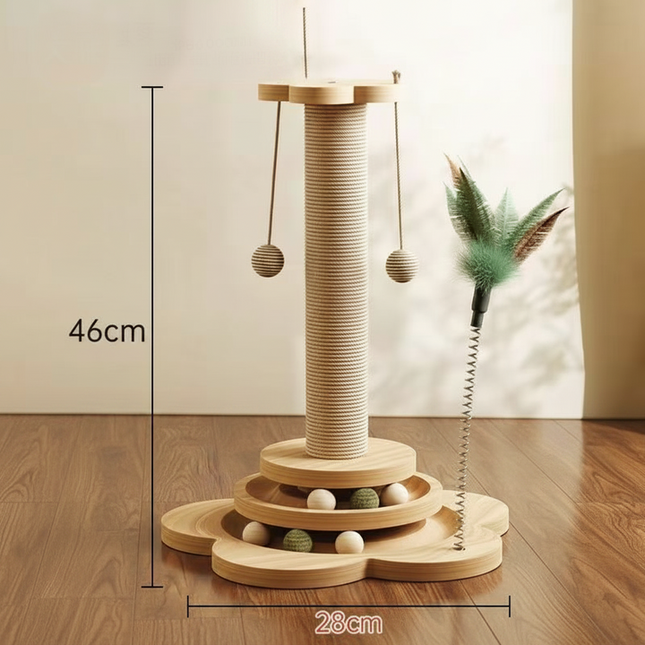 Cat Scratching Post Interactive Toy Fun Activity Center