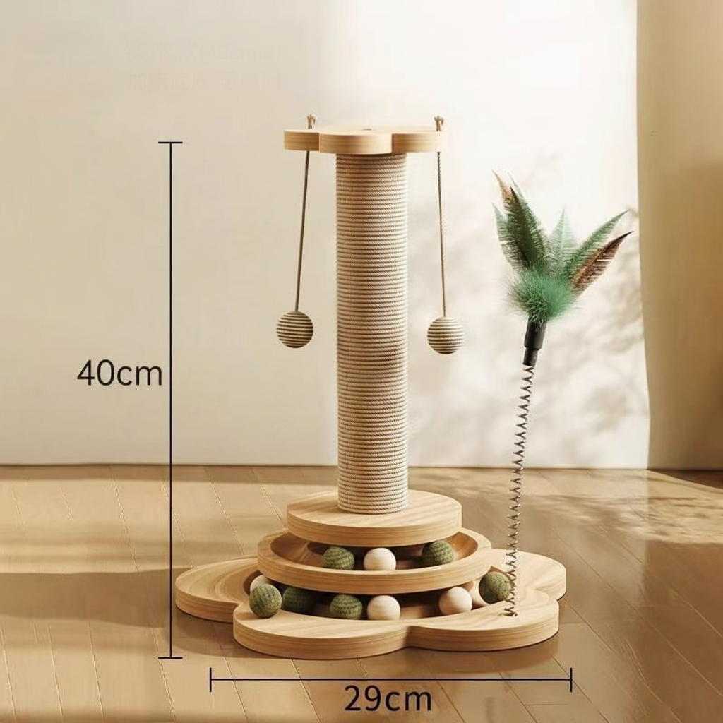 Cat Scratching Post Interactive Toy Fun Activity Center