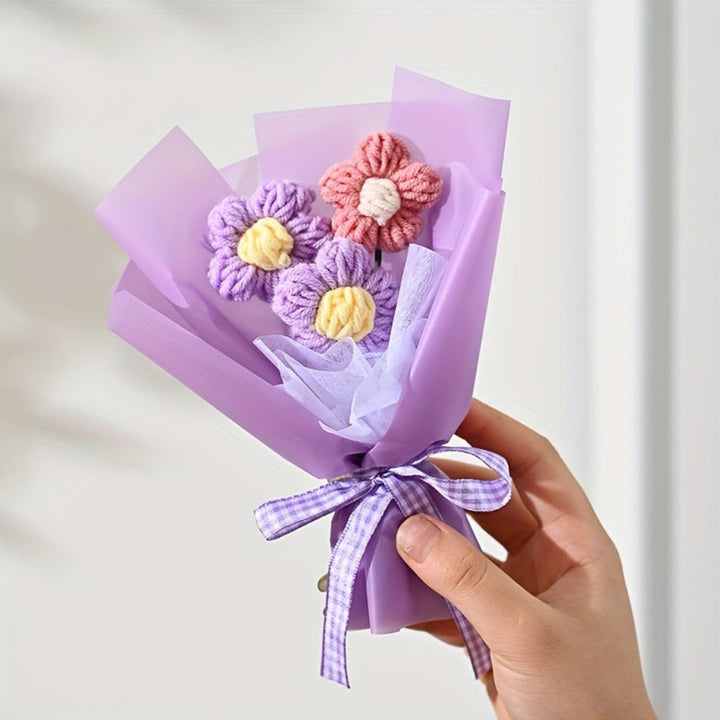 Flower Bouquet Mothers Day Gift Handmade Style Mini Wrapped Decoration