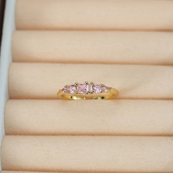Mothers Day Gold Ring Set Stackable Rhinestone Boho Rings