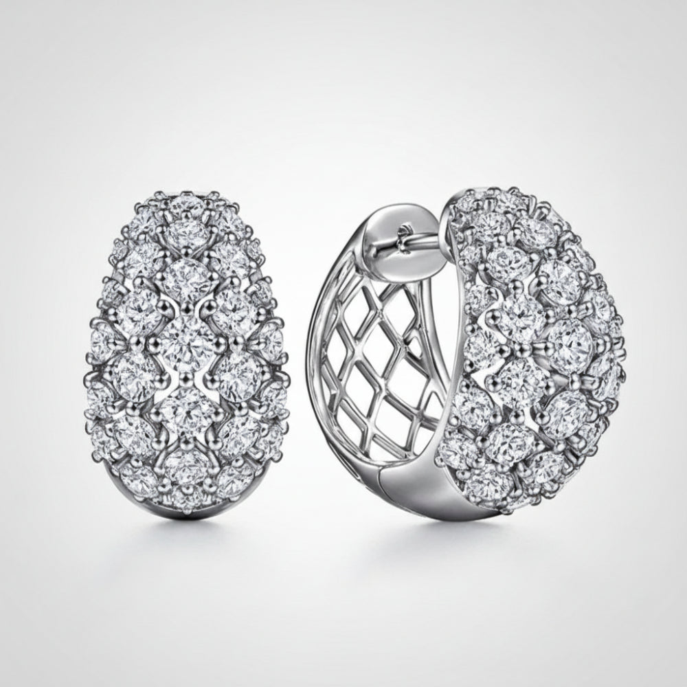 Earrings Mothers Day Gift Silver Crystal Cluster Stud Jewellery