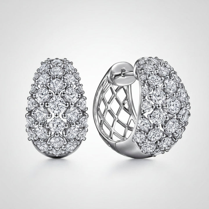 Earrings Mothers Day Gift Silver Crystal Cluster Stud Jewellery