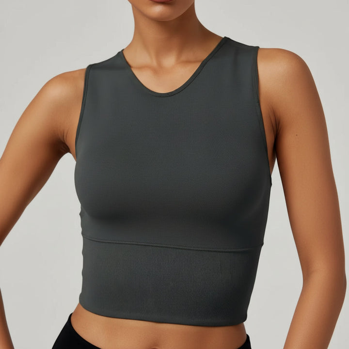 Womens Pickleball Crop Tank High Stretch Athletic Top