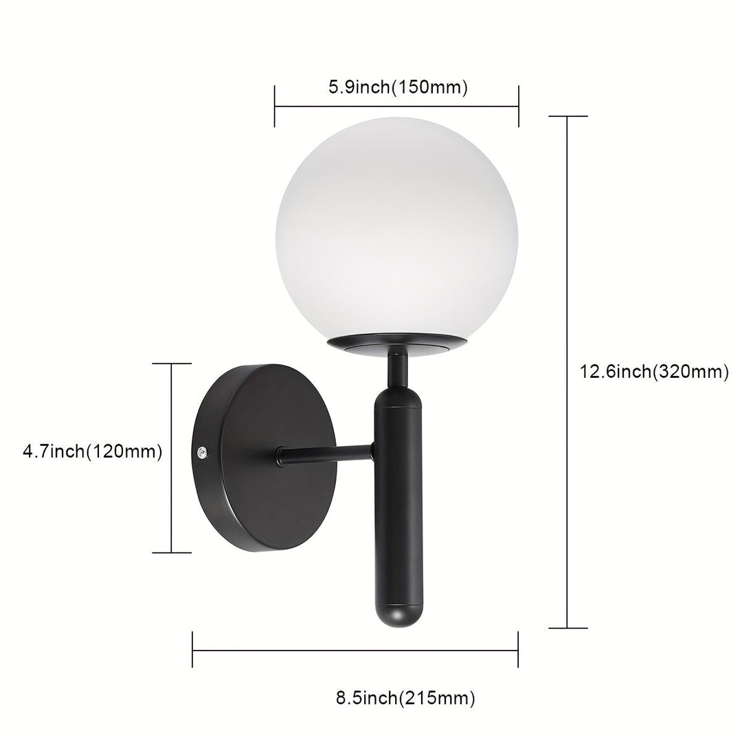 Modern Glass Wall Sconce | Elegant Metal Bedroom Light