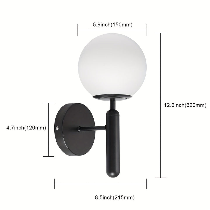 Modern Glass Wall Sconce | Elegant Metal Bedroom Light