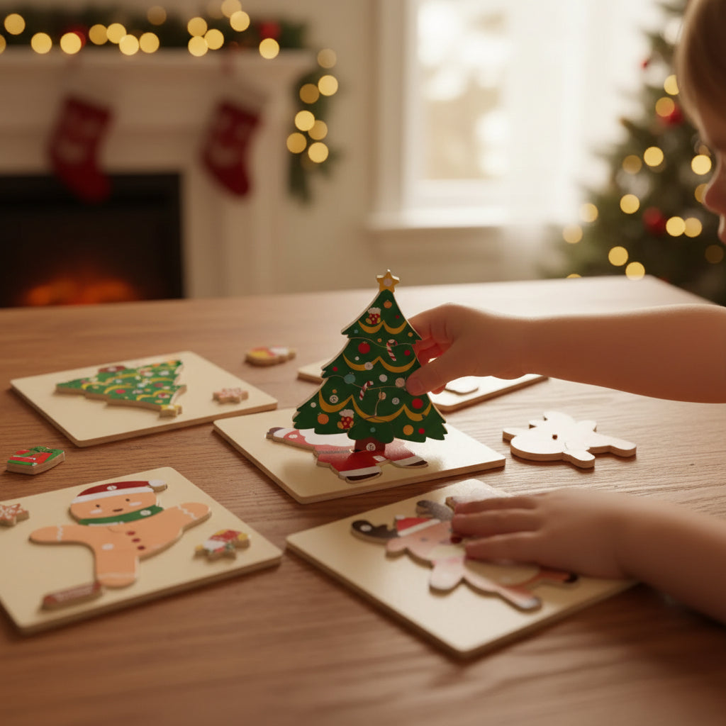 Christmas Puzzle Set Fun Activity Holiday Themed