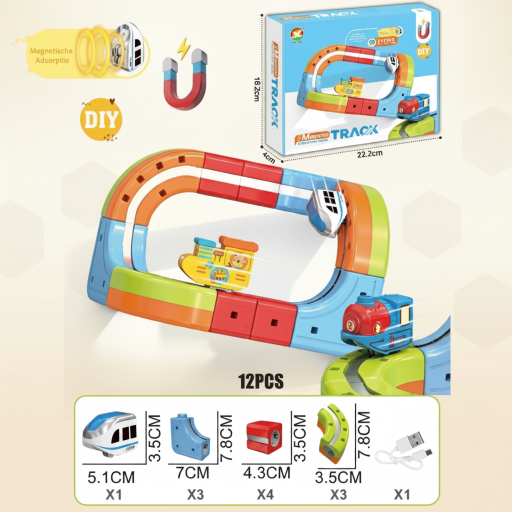 Construction Toy Electric Train Set Magnetic Track System