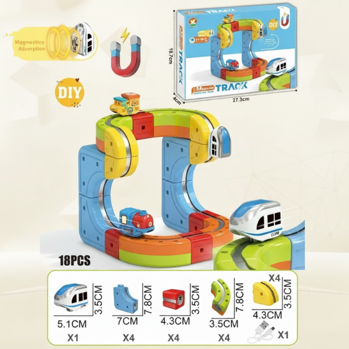 Construction Toy Electric Train Set Magnetic Track System
