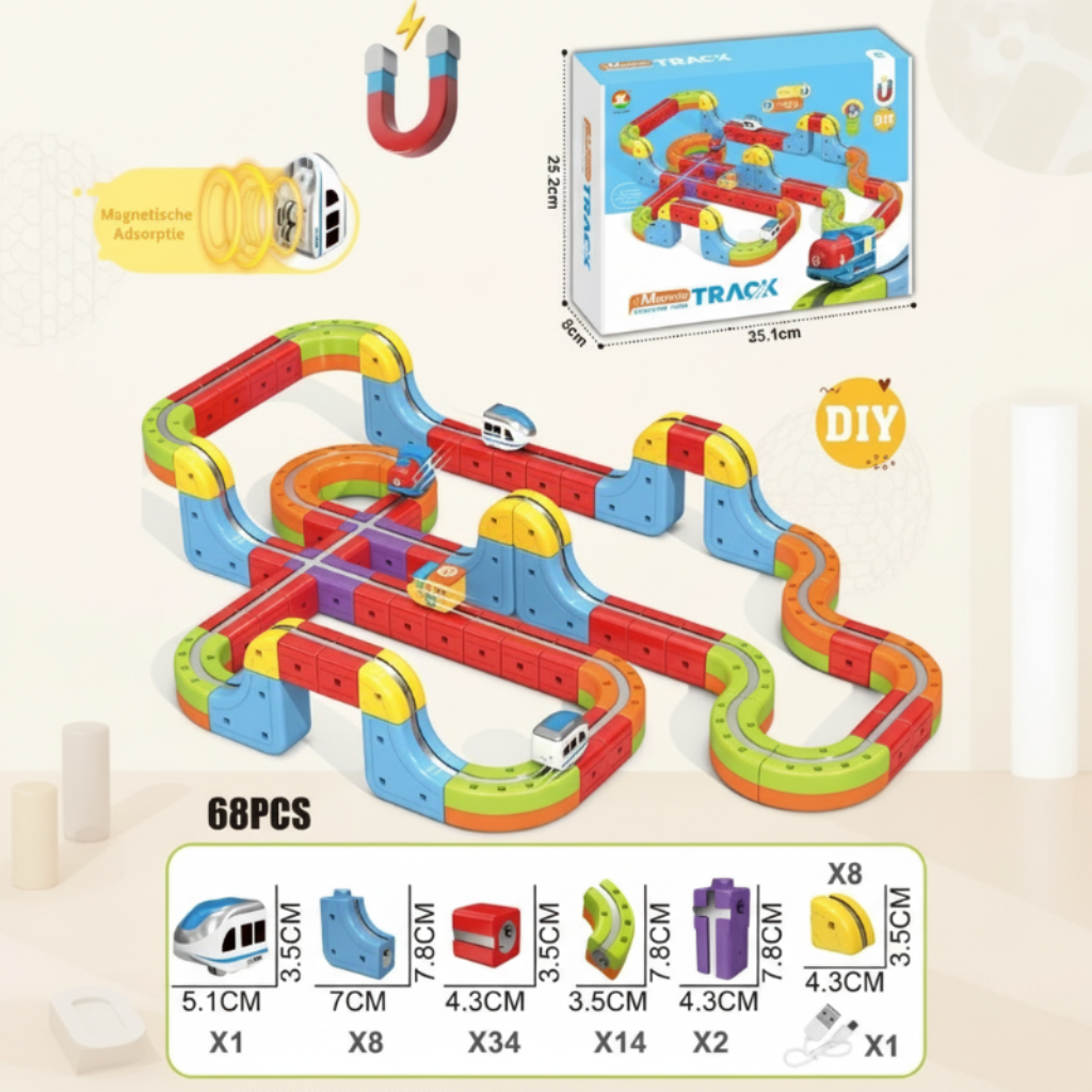 Construction Toy Electric Train Set Magnetic Track System