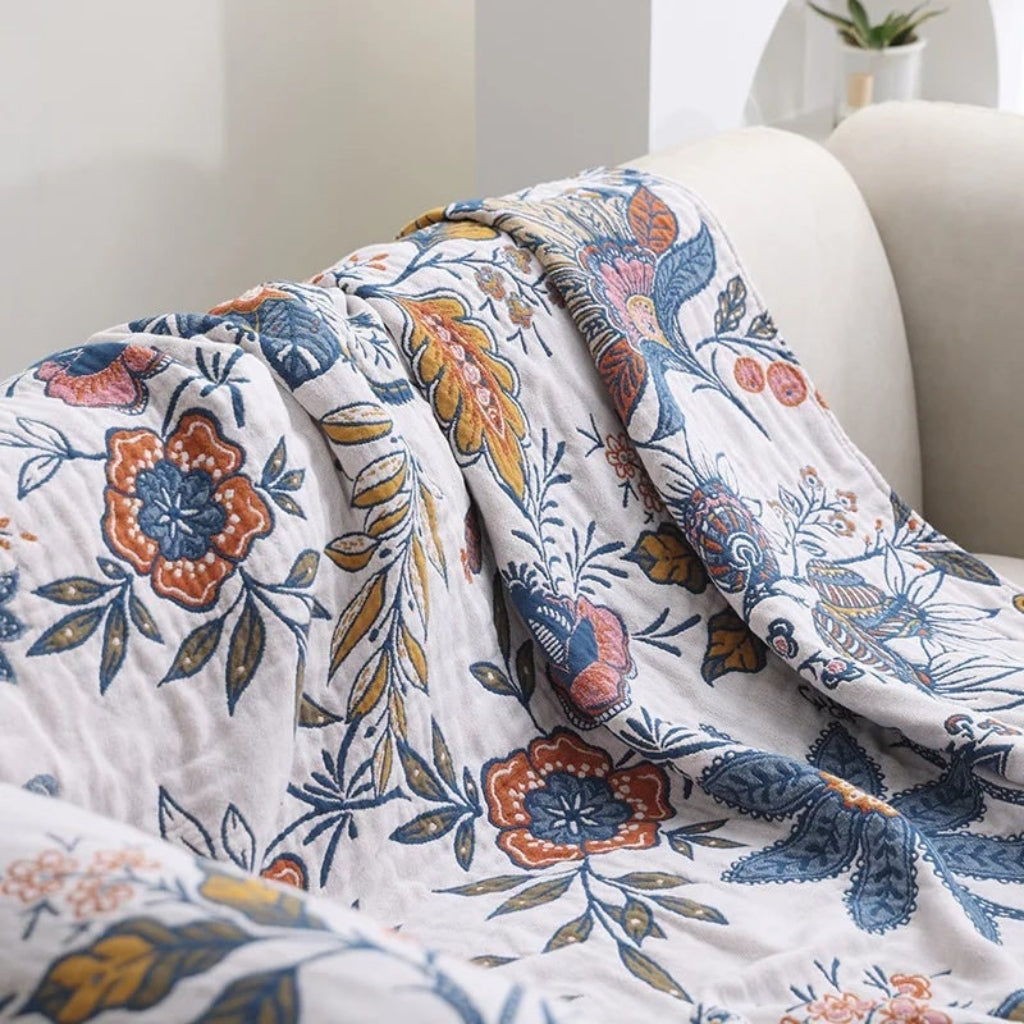 Cooling Sofa Throw Blanket Floral Boho