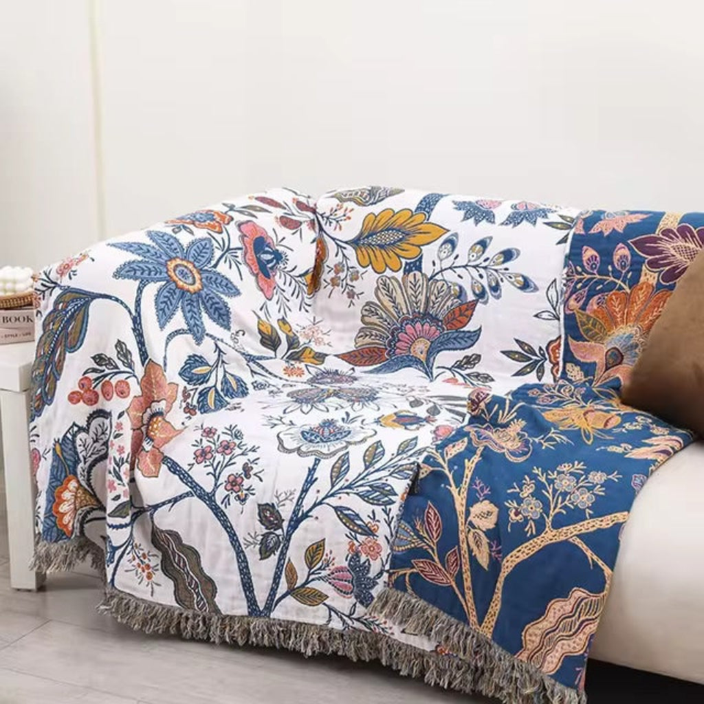 Cooling Sofa Throw Blanket Floral Boho