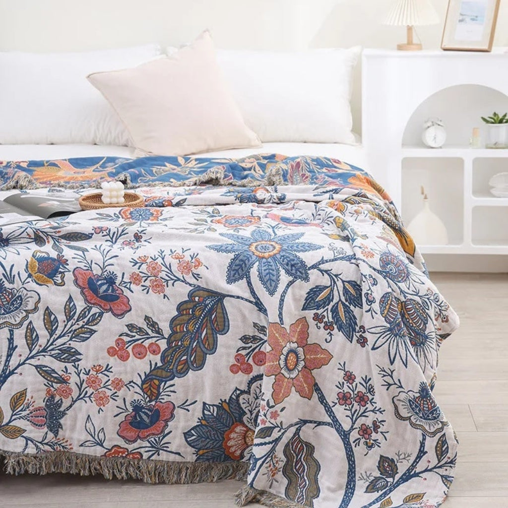 Cooling Sofa Throw Blanket Floral Boho