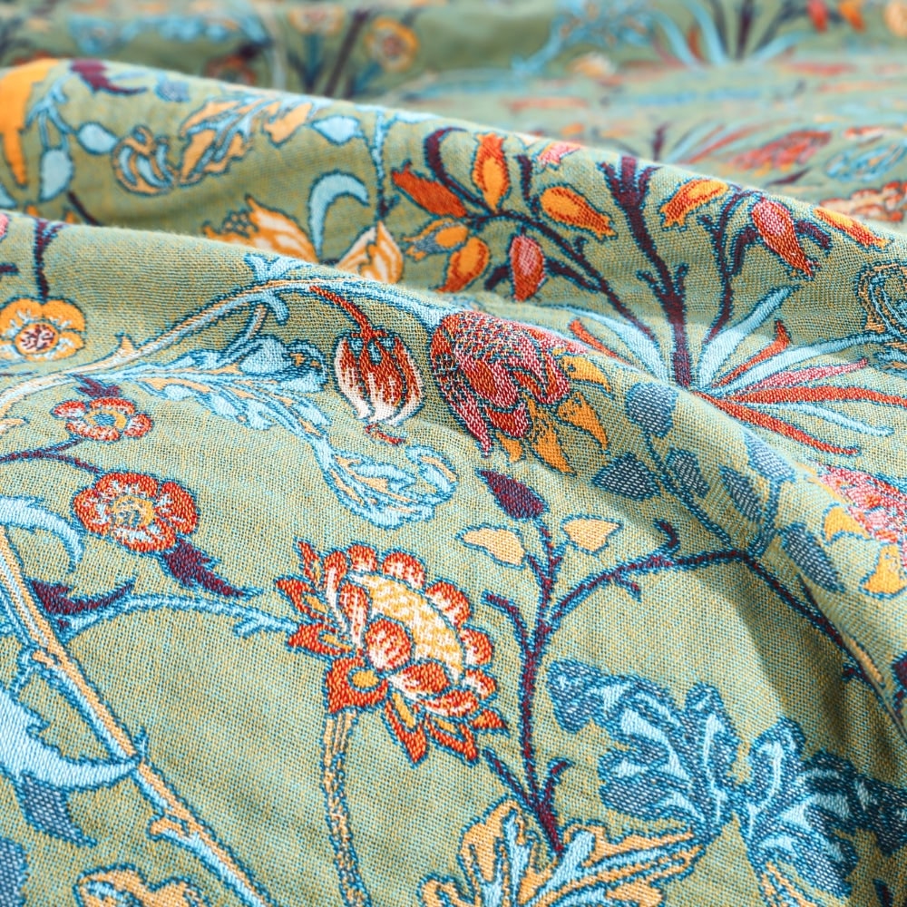 Cotton Blanket Reversible Throw Soft Woven Quilt